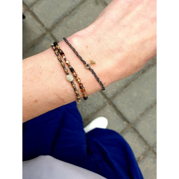 5 Octobre auksuoto sidabro apyrankė su cirkoniais, granatu, turmalinais 